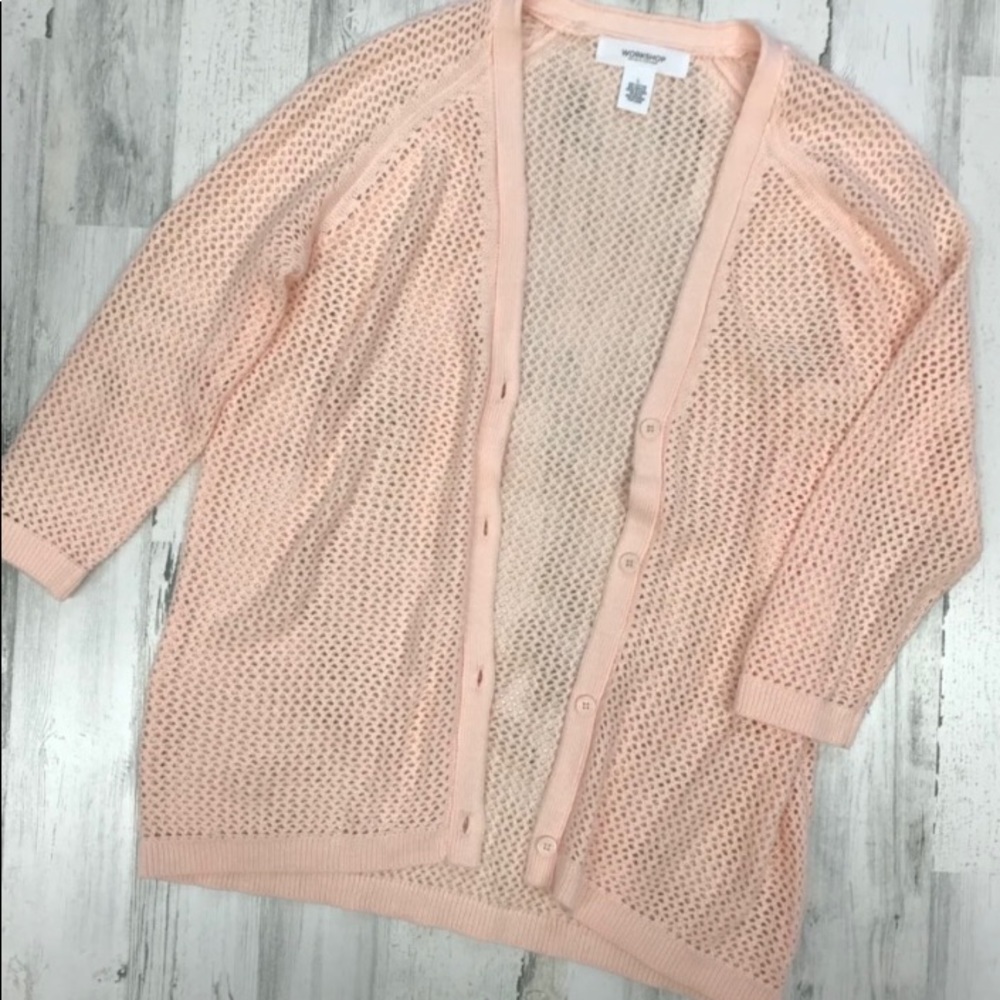 Soft pink sweater shrug
